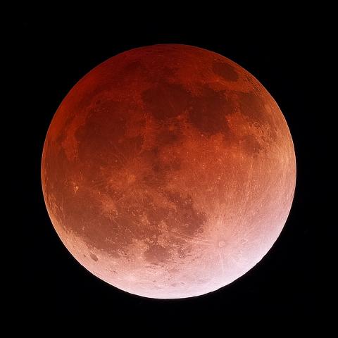 photo of a red moon during a total lunar eclipse