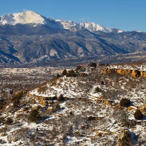 photo of pikes peak from palmer park