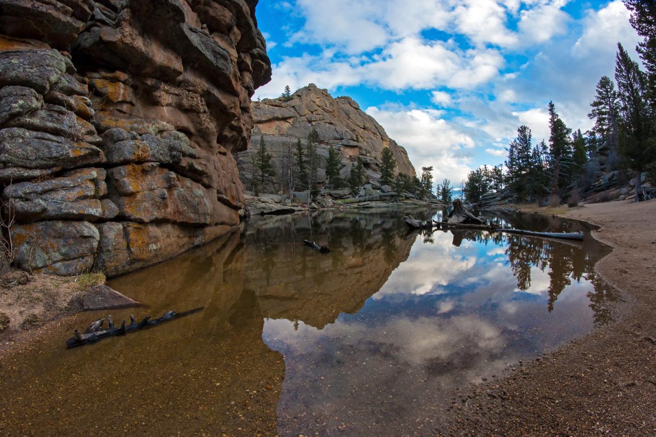 photo of gem lake under clouds