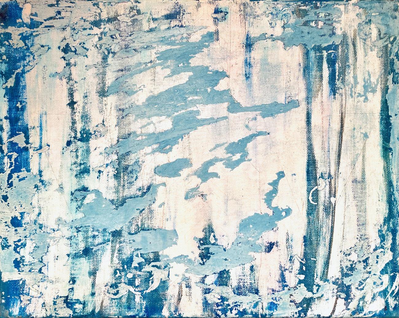 A photograph of an abstract acrylic painting